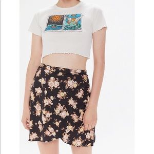 UO Motel Darla Daisy Wrap Mini Skirt